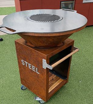Effet de Steel - brasero en acier corten